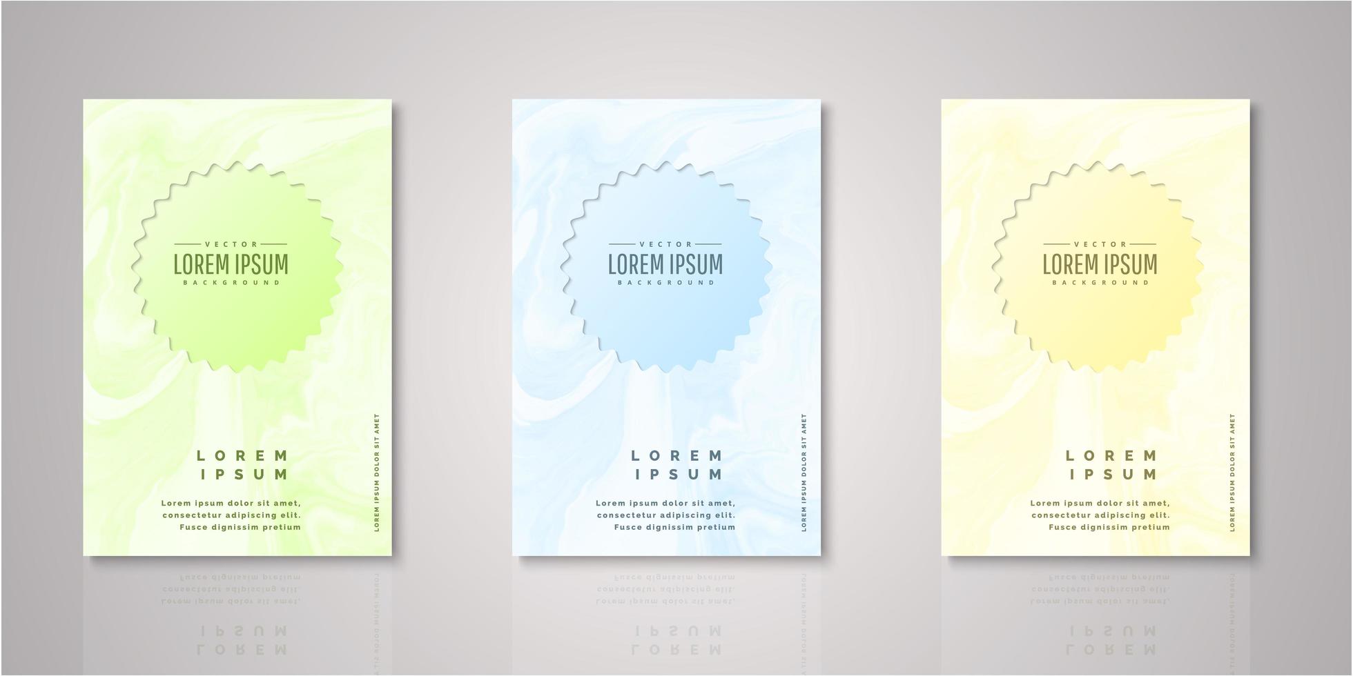 Set of circle frame watercolor covers vector