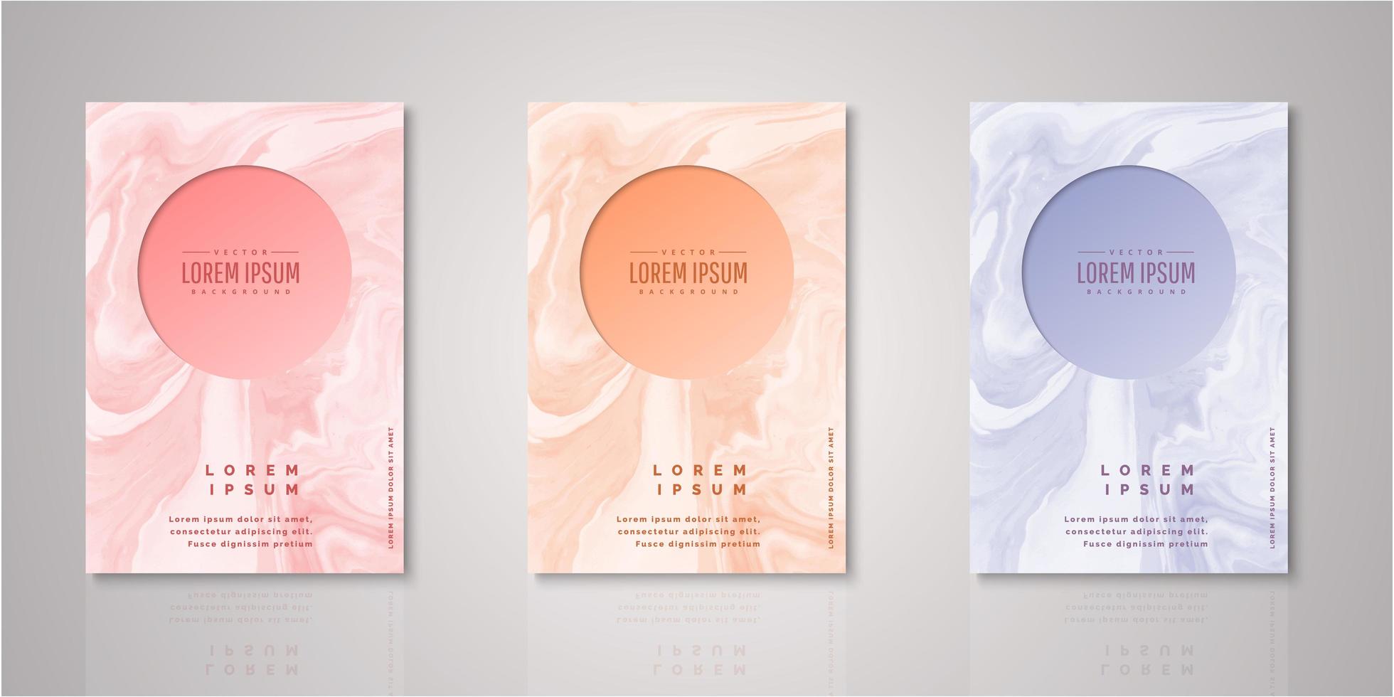 Set of circle frame watercolor covers vector