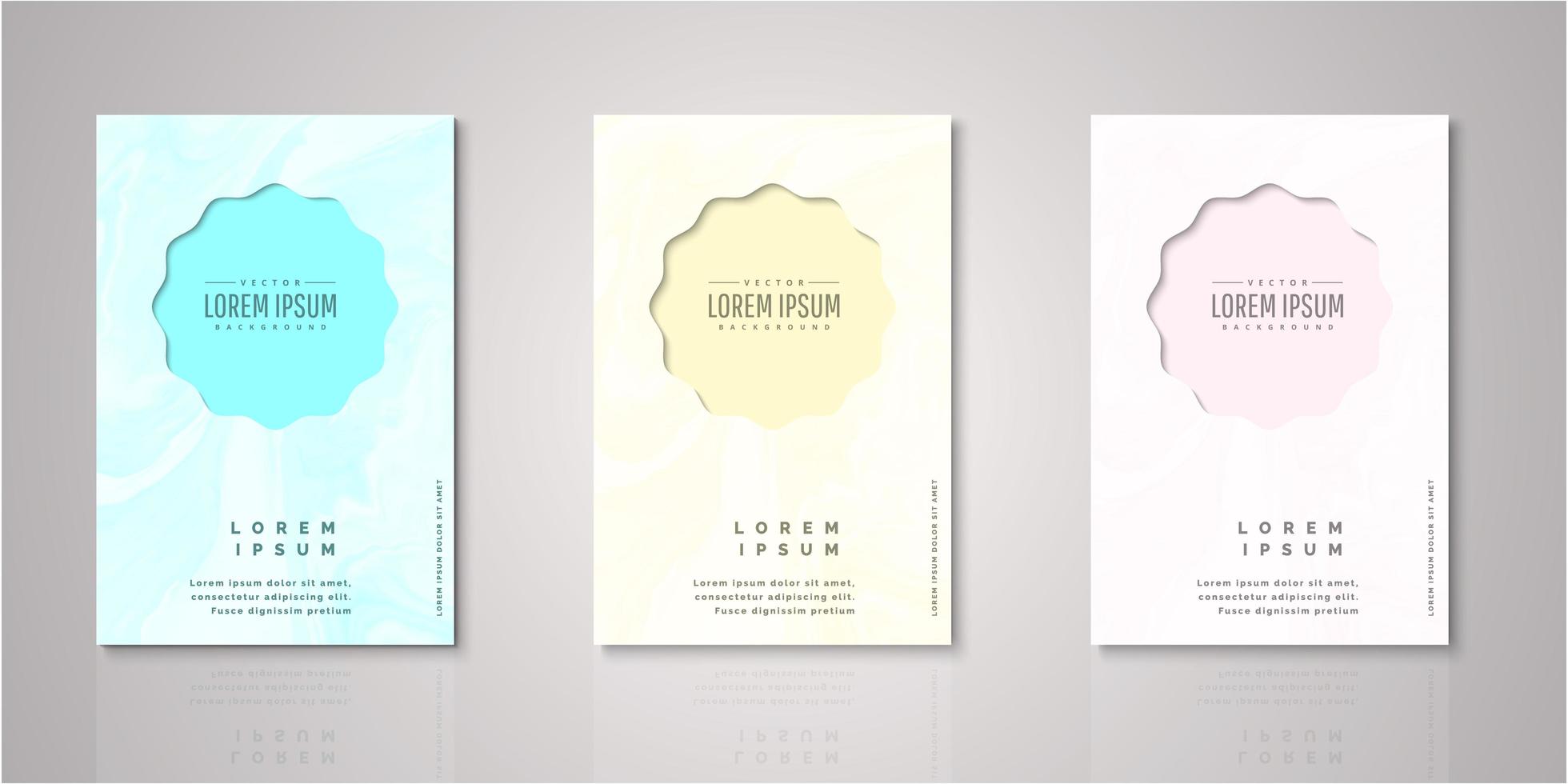 Set of abstract shape frame watercolor covers vector