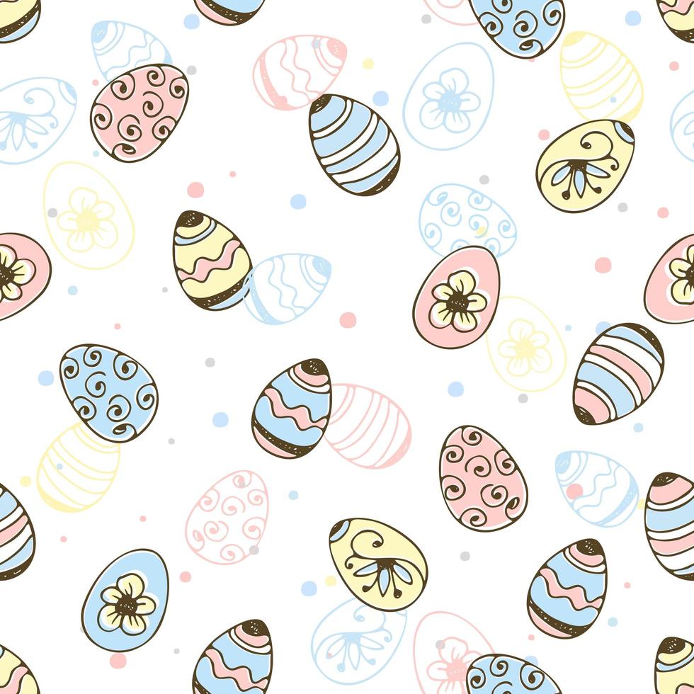 Seamless pattern of Easter eggs vector