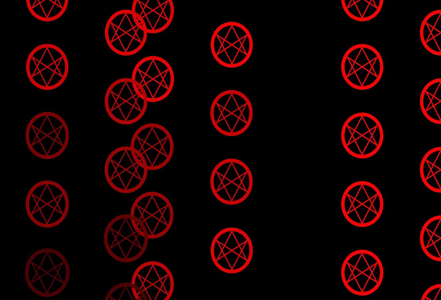 telón de fondo rojo oscuro con símbolos misteriosos. vector