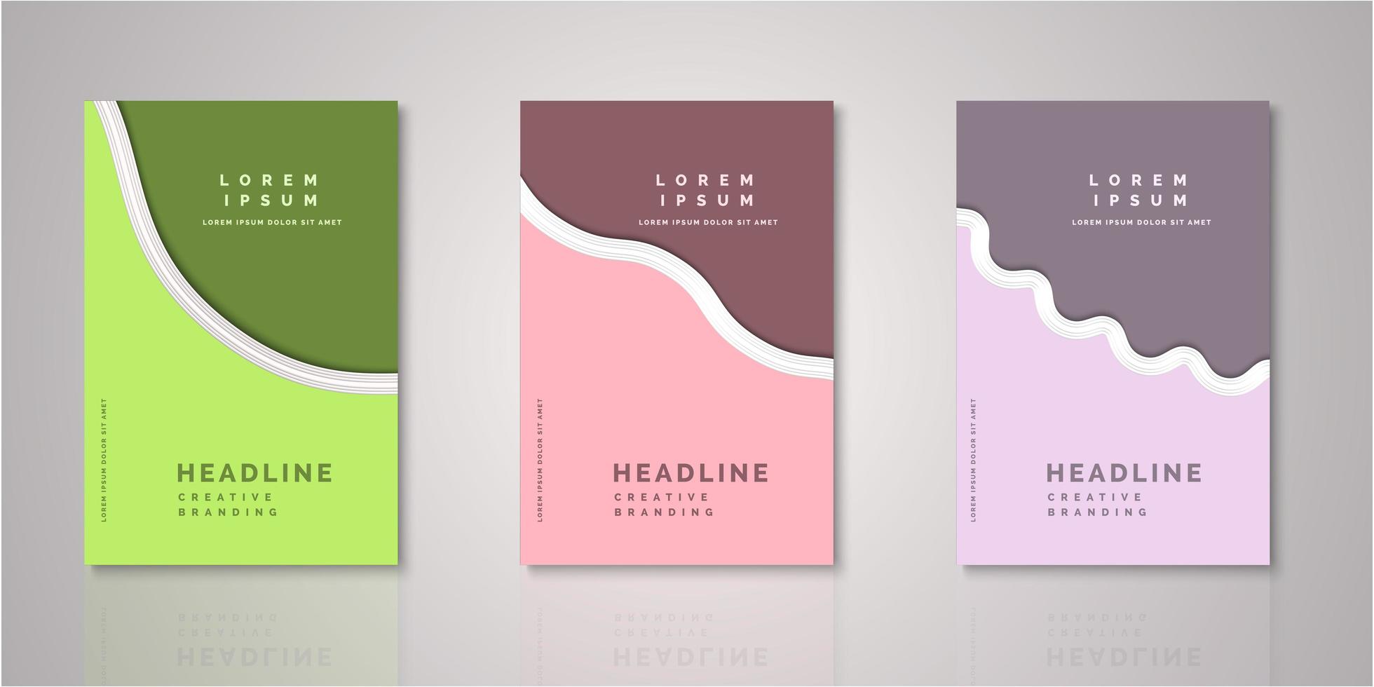 Set of curved border covers vector