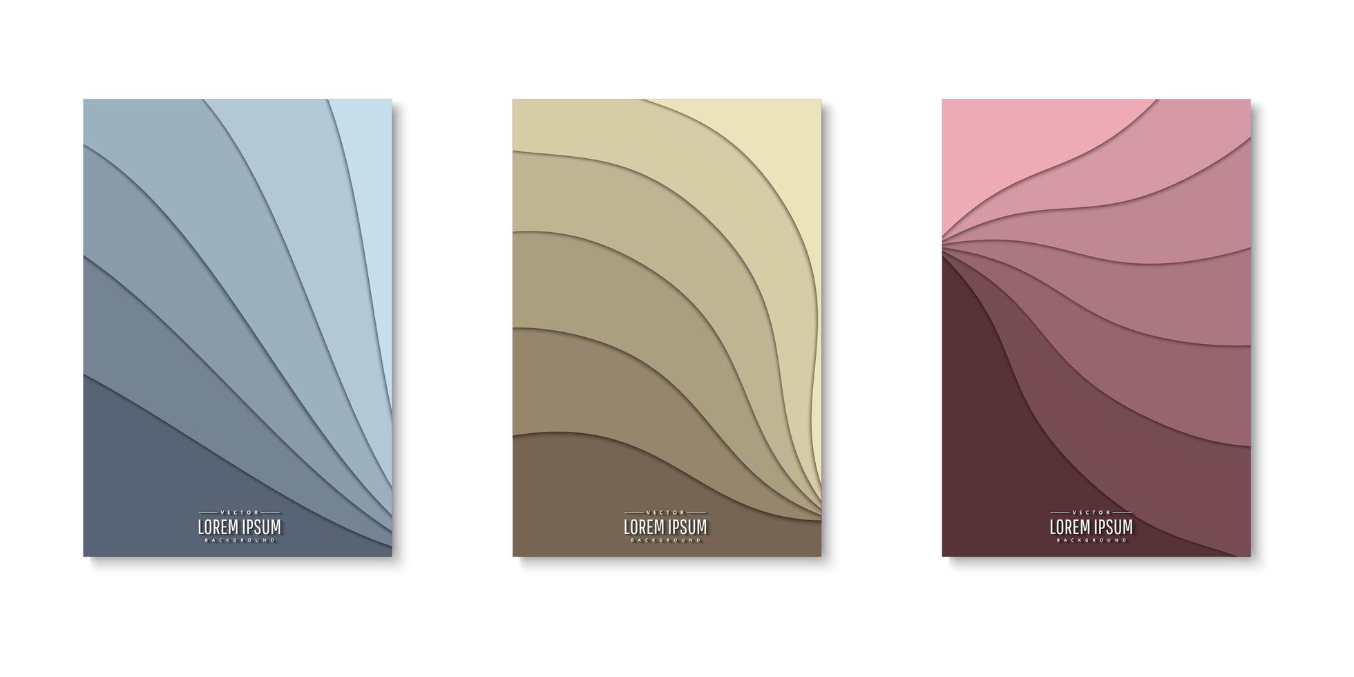 conjunto de cubiertas de capas de papel cortado vector