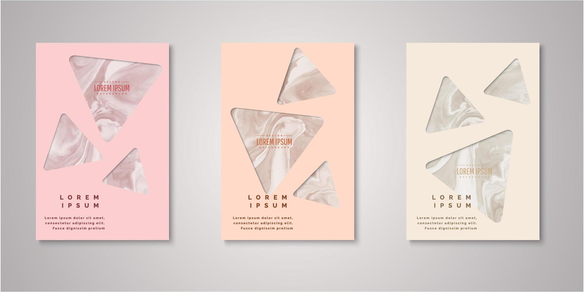Set of triangle watercolor covers vector