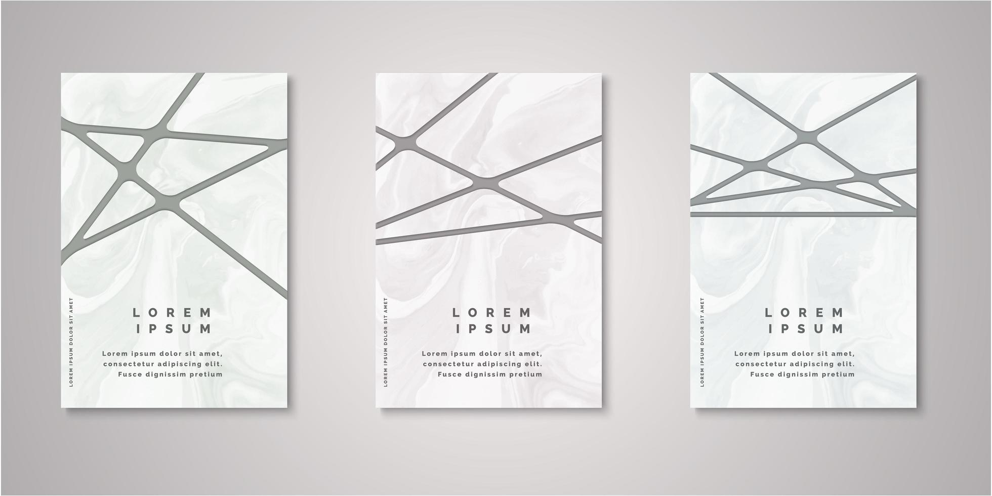 Set of geometric stripe watercolor covers vector