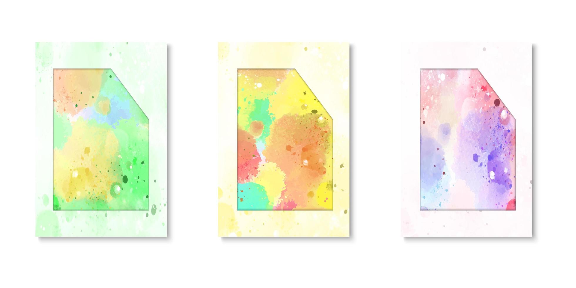Set of watercolor covers vector