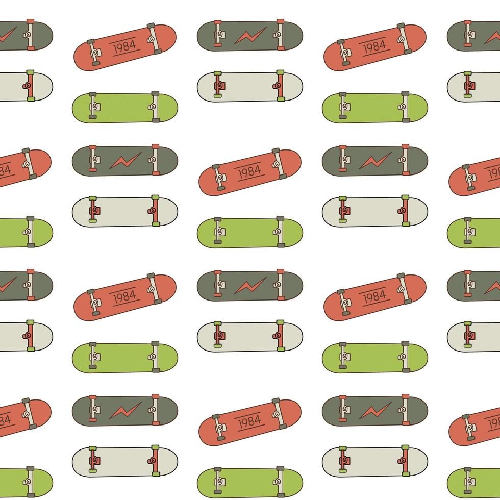 Skatebord seamless pattern vector