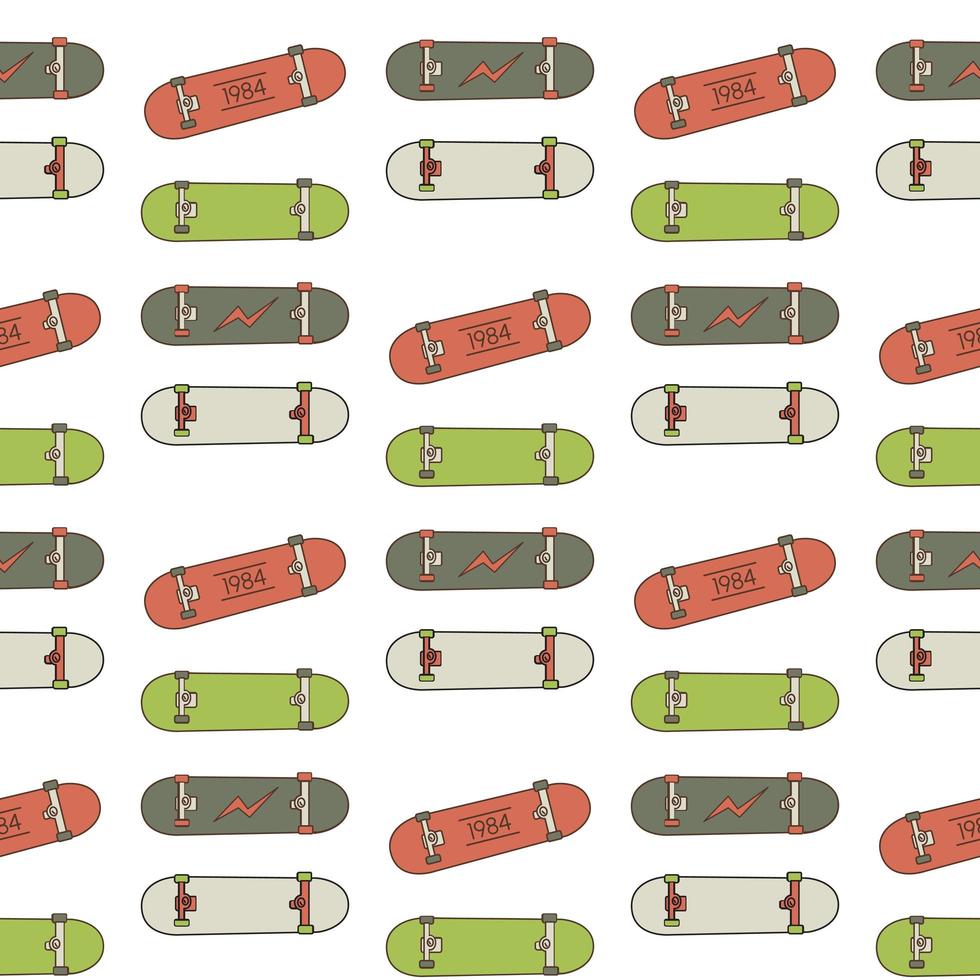 Skatebord seamless pattern vector