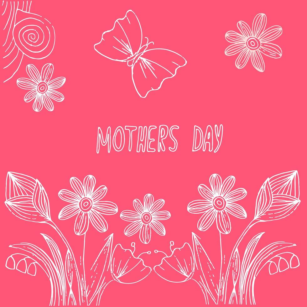 Hand drawn postcard for Mother's day vector