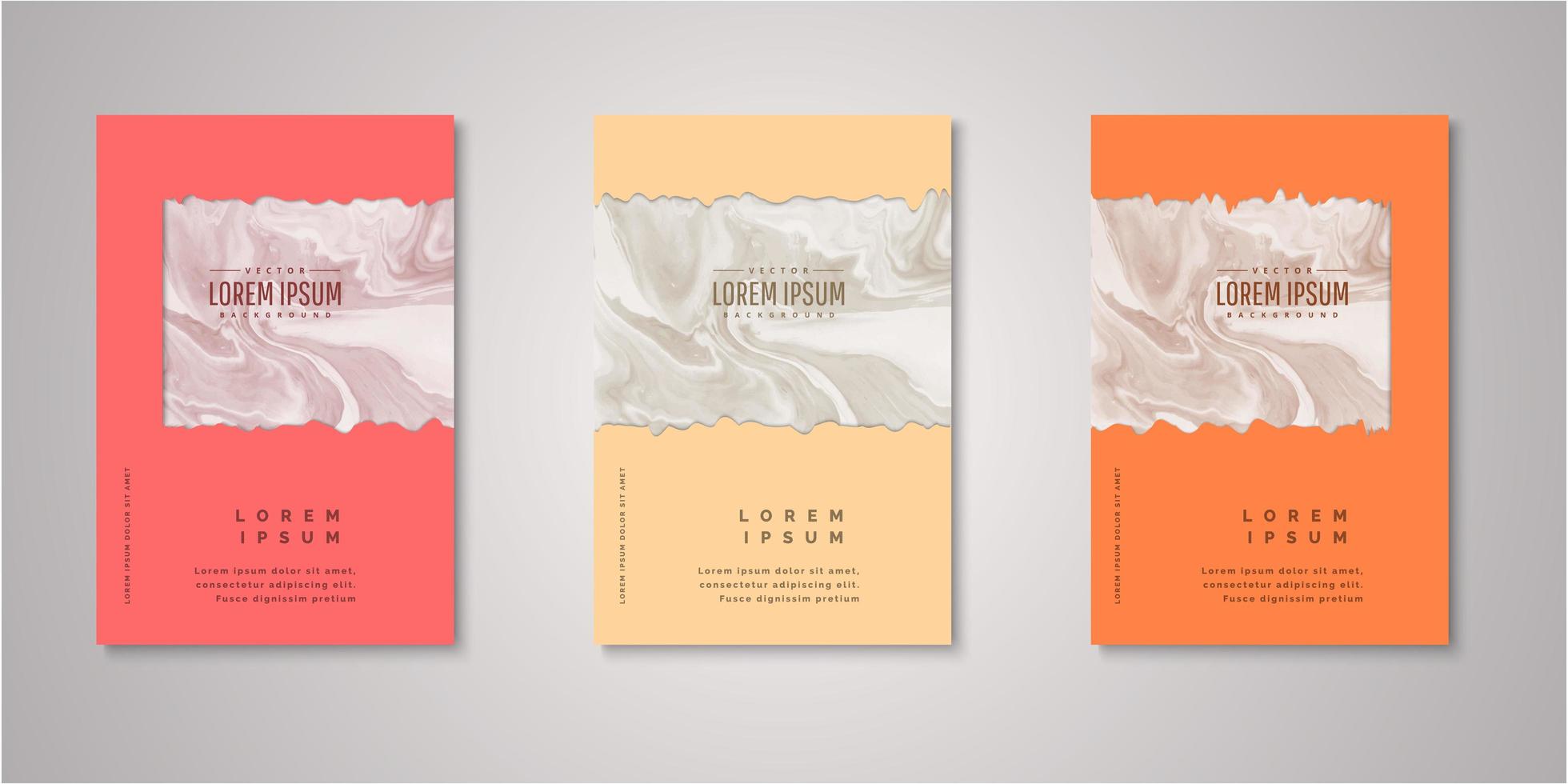 Set of ripped rectangle watercolor covers vector