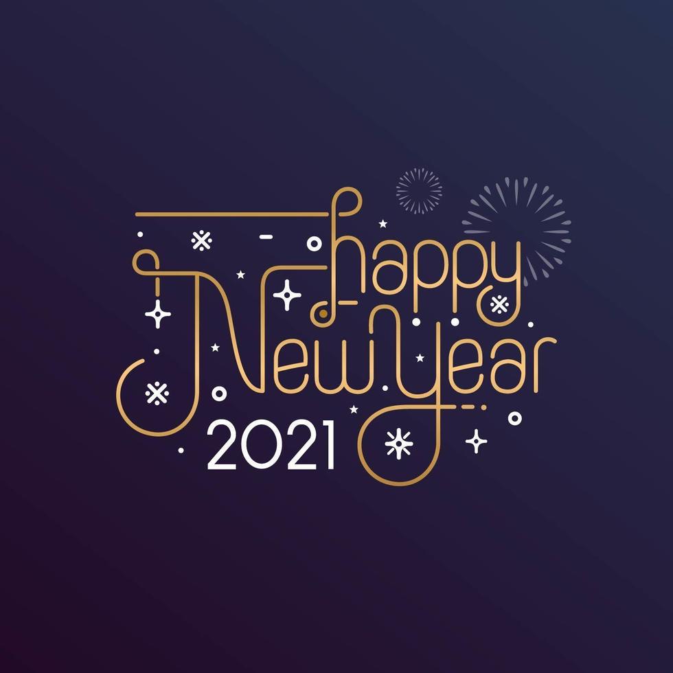 Happy New Year 2021 typography for greeting card vector