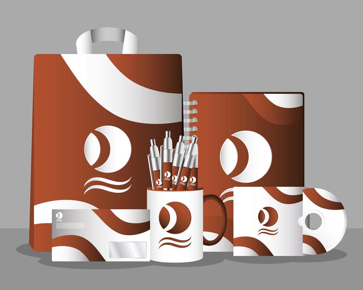 conjunto de maquetas de marca y marketing vector