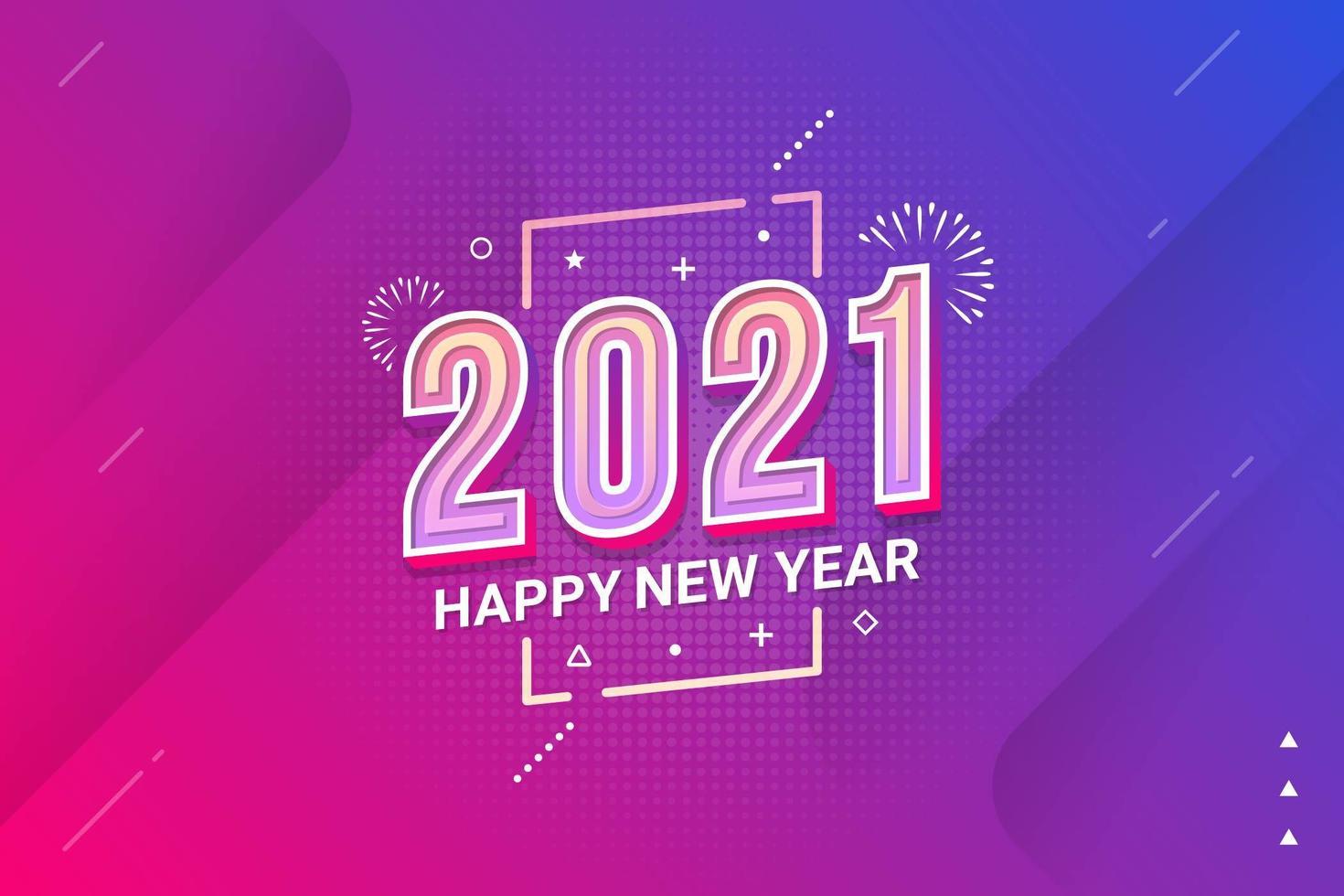 cartel de tipografía feliz año nuevo 2021 vector