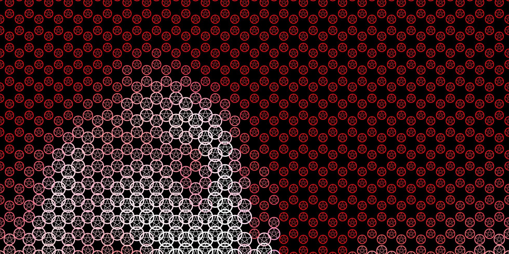 telón de fondo rojo oscuro con símbolos misteriosos. vector