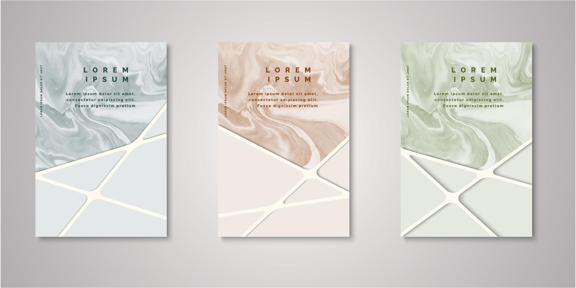 Set of geometric stripe watercolor covers vector