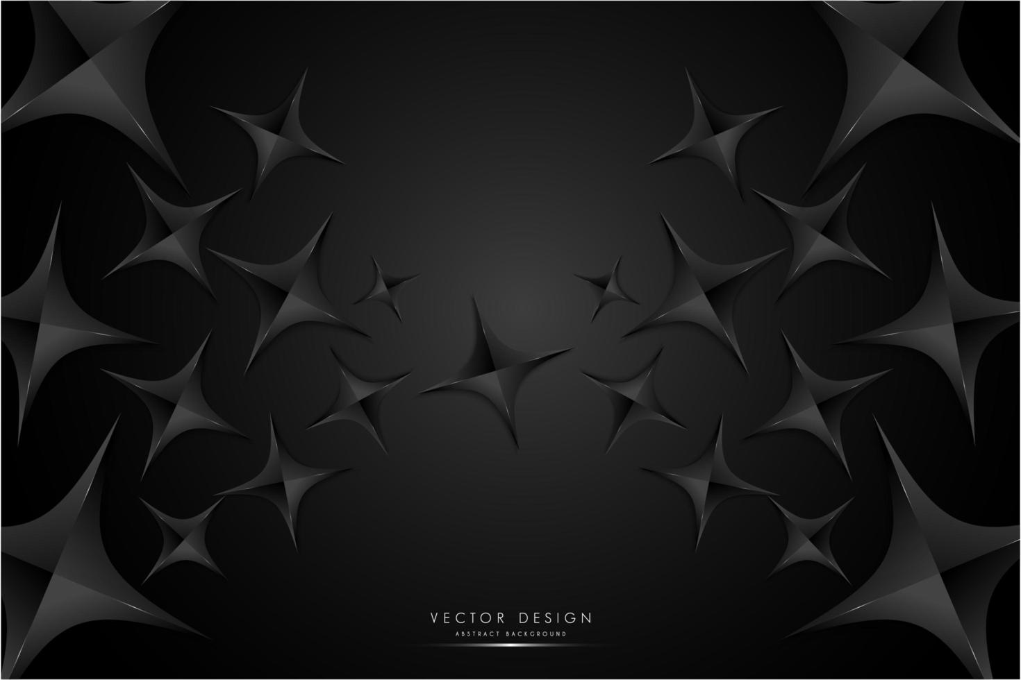 Black 3d star modern design. vector