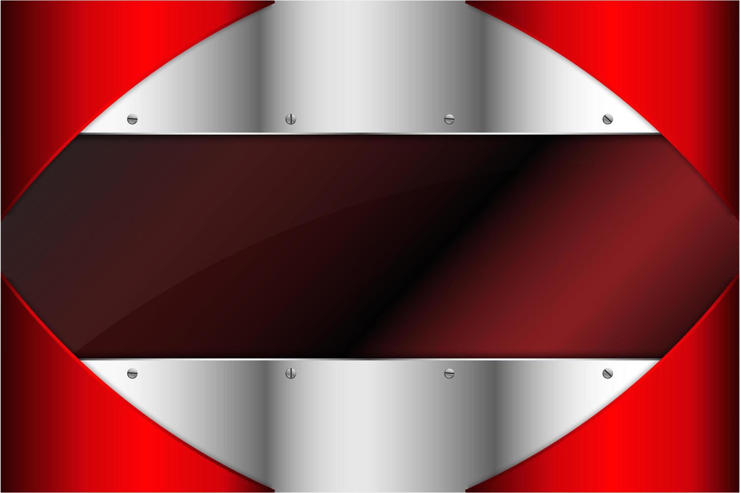 Metallic red and silver panels with dark space vector