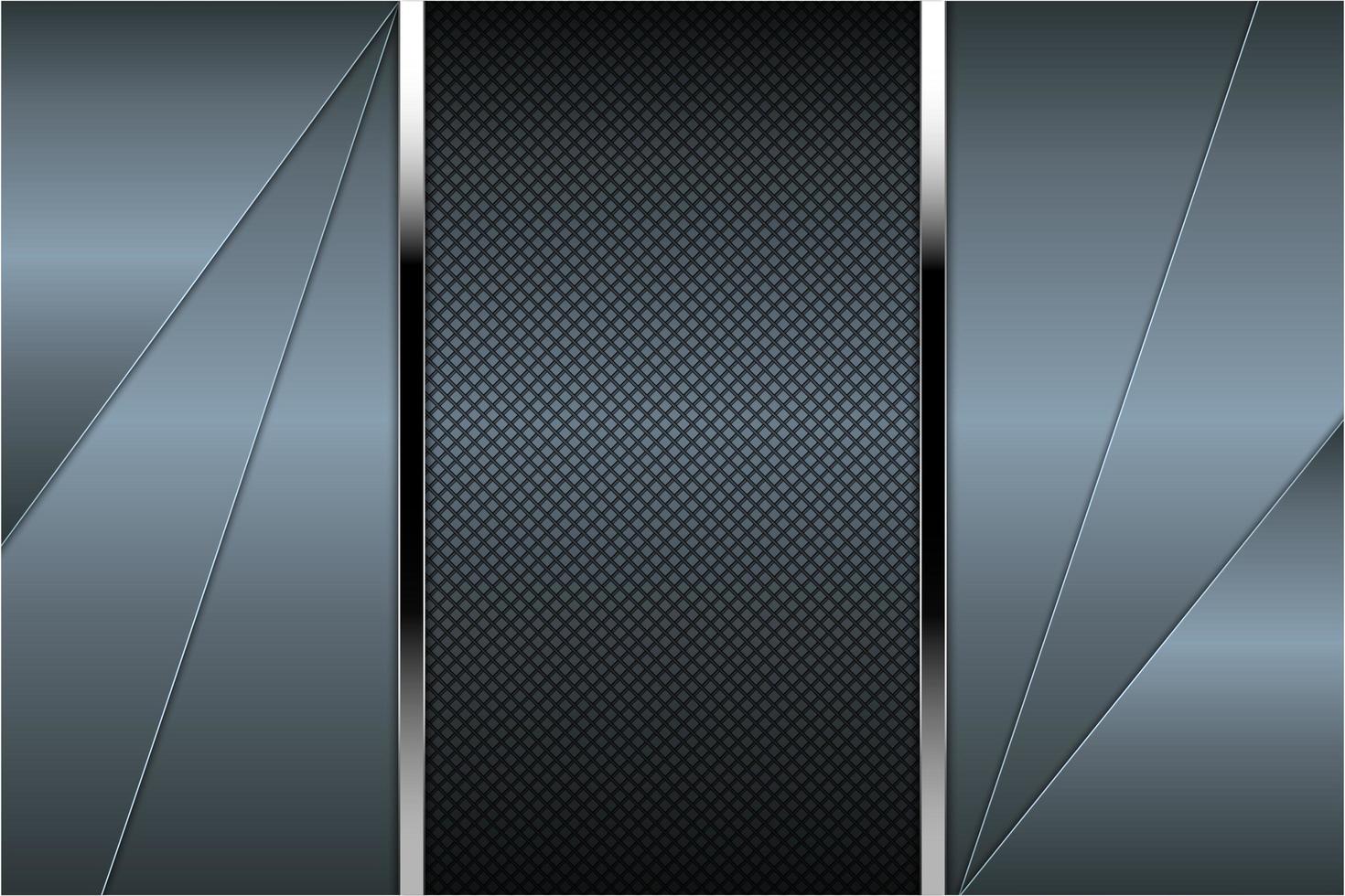 Metallic blue angled panels with carbon fiber texture vector