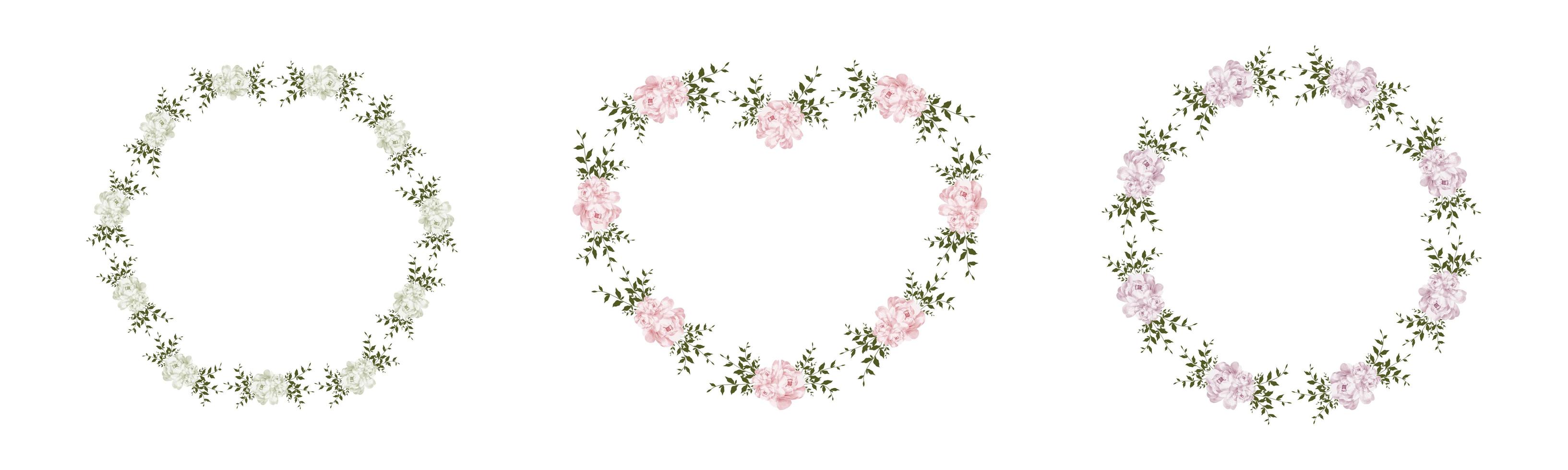 Floral frame set vector