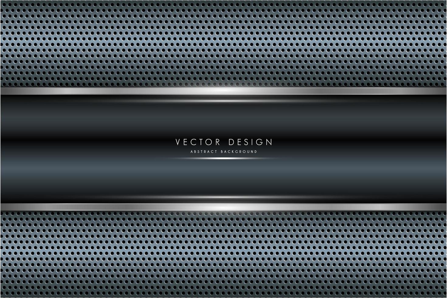 Blue and silver panel with perforated texture vector