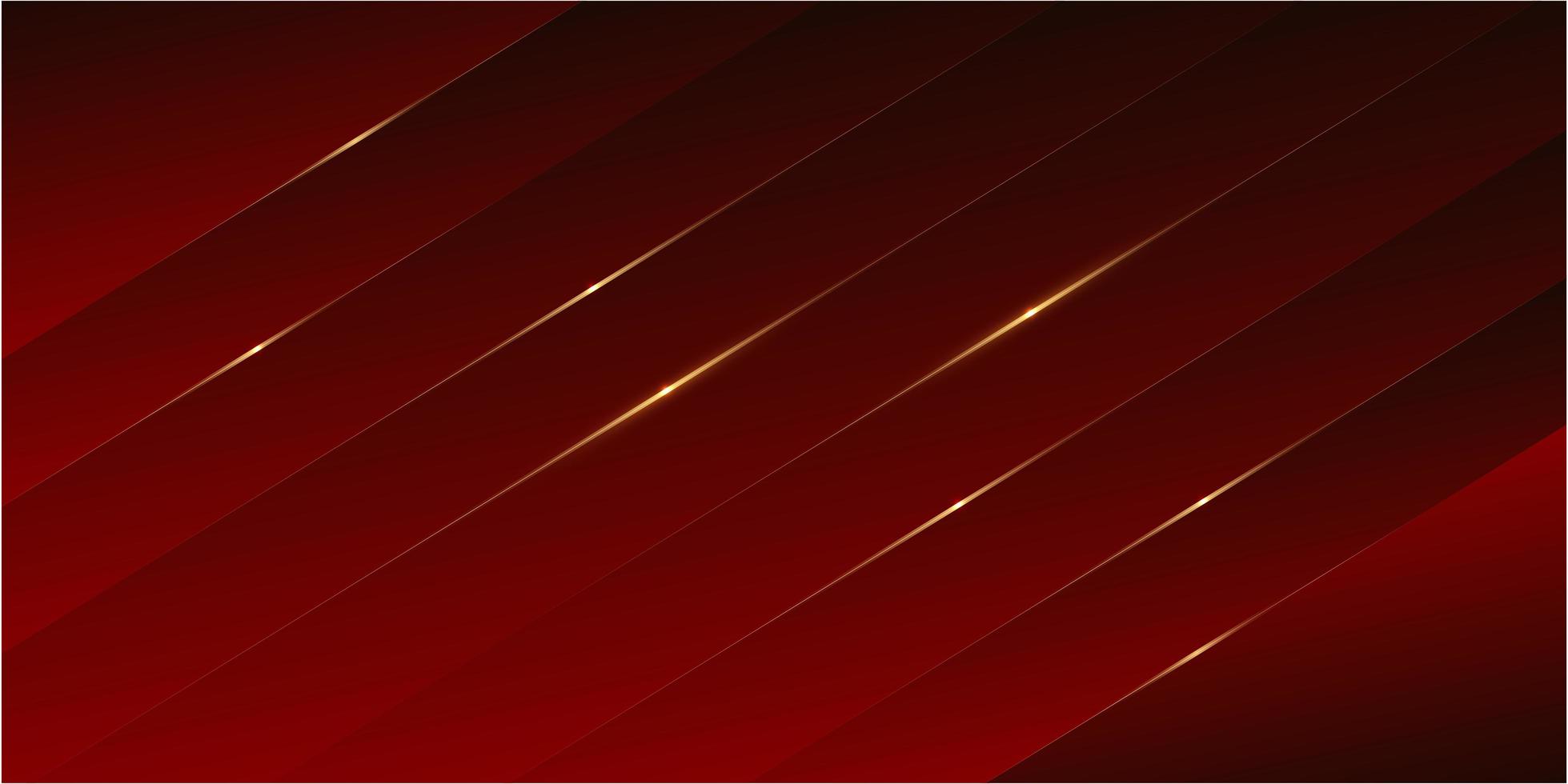 Red luxury panels with golden line modern design. vector