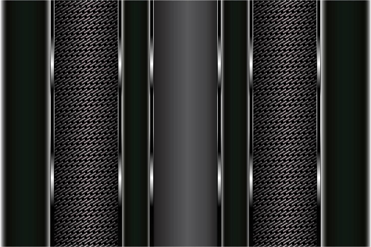 Metallic black and silver and carbon fiber texture panels vector