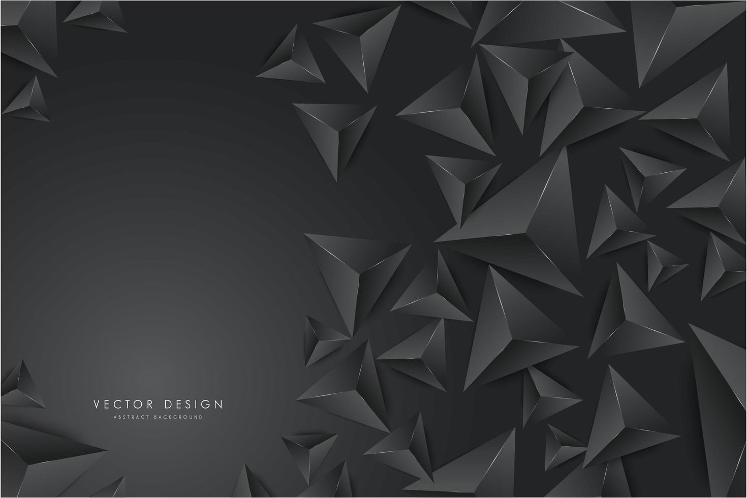 Dark gray 3d triangles modern design. vector