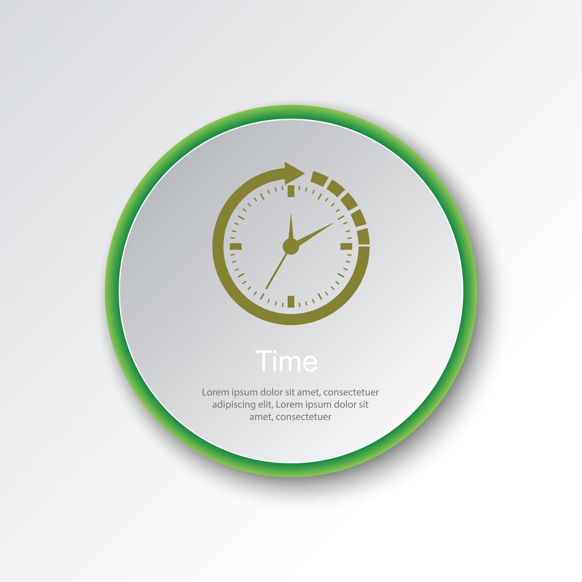 Timer circular button icon 1640032 Vector Art at Vecteezy