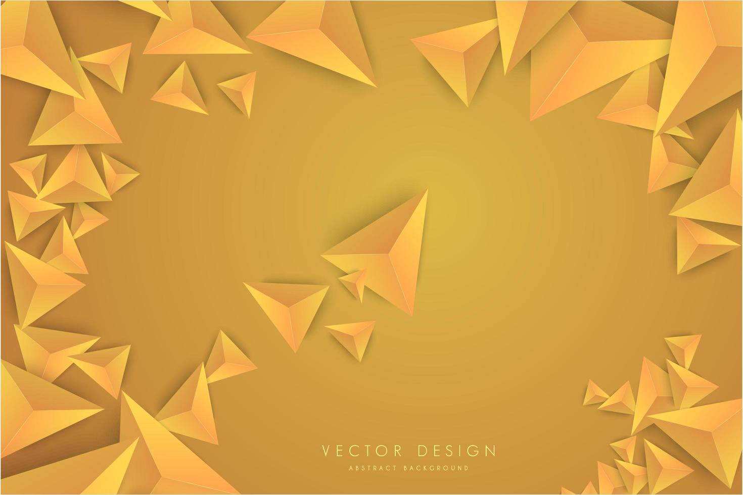 Orange gradient 3d triangles modern design. vector