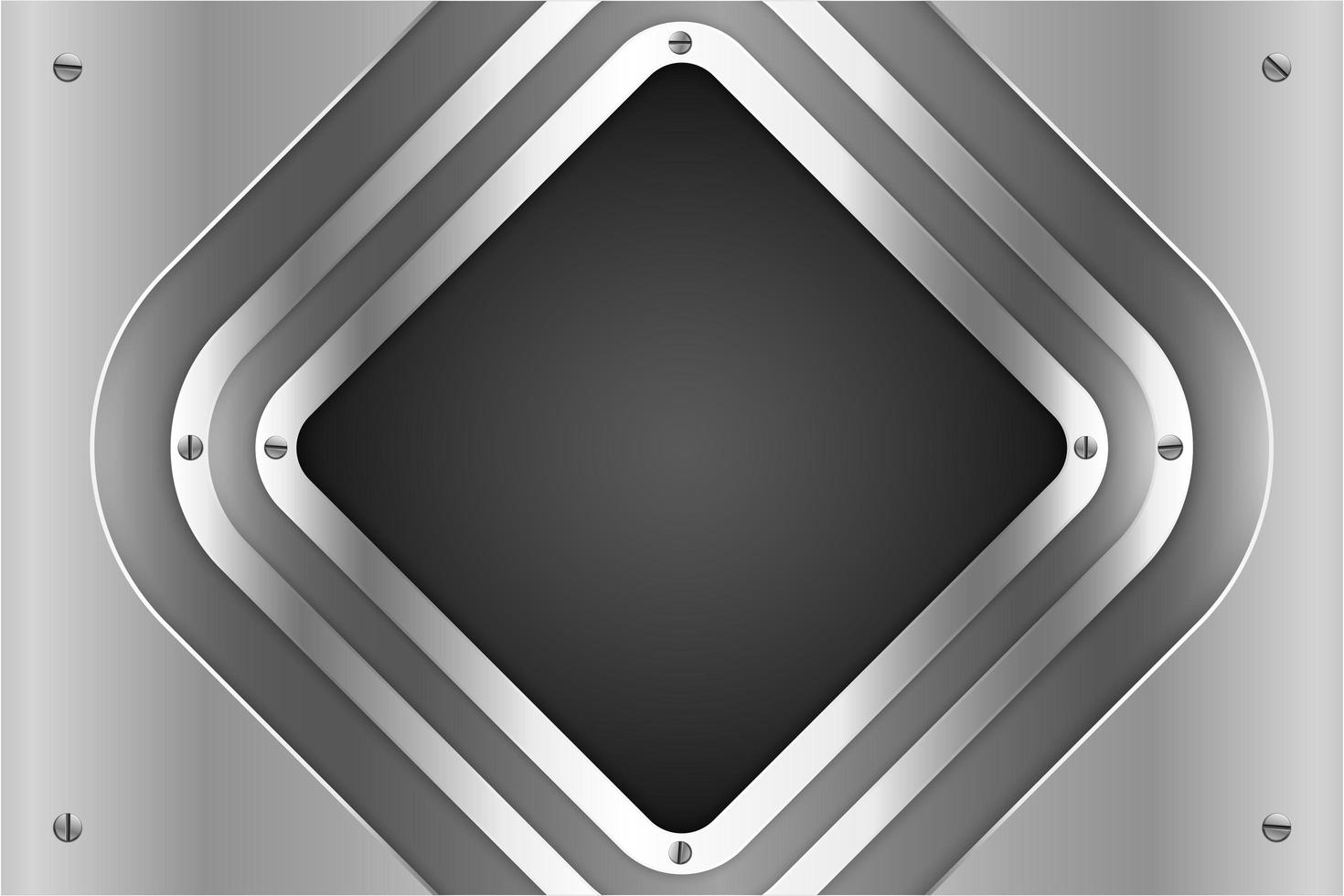 Metallic silver diamond panels with screws vector
