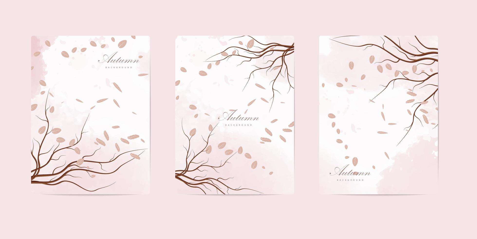 Autumn nature book cover templates vector