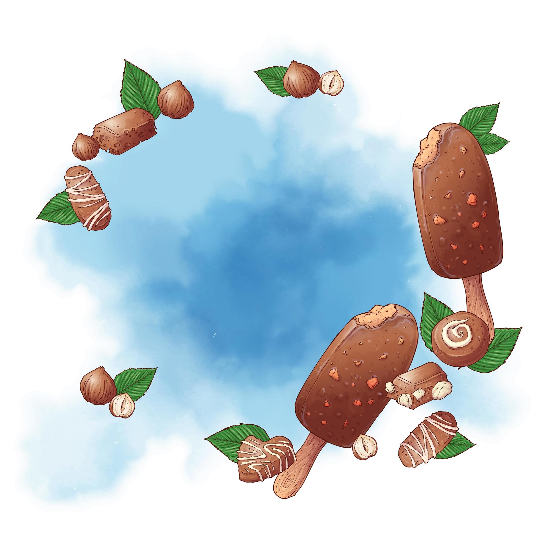 Ice Cream with Nuts background