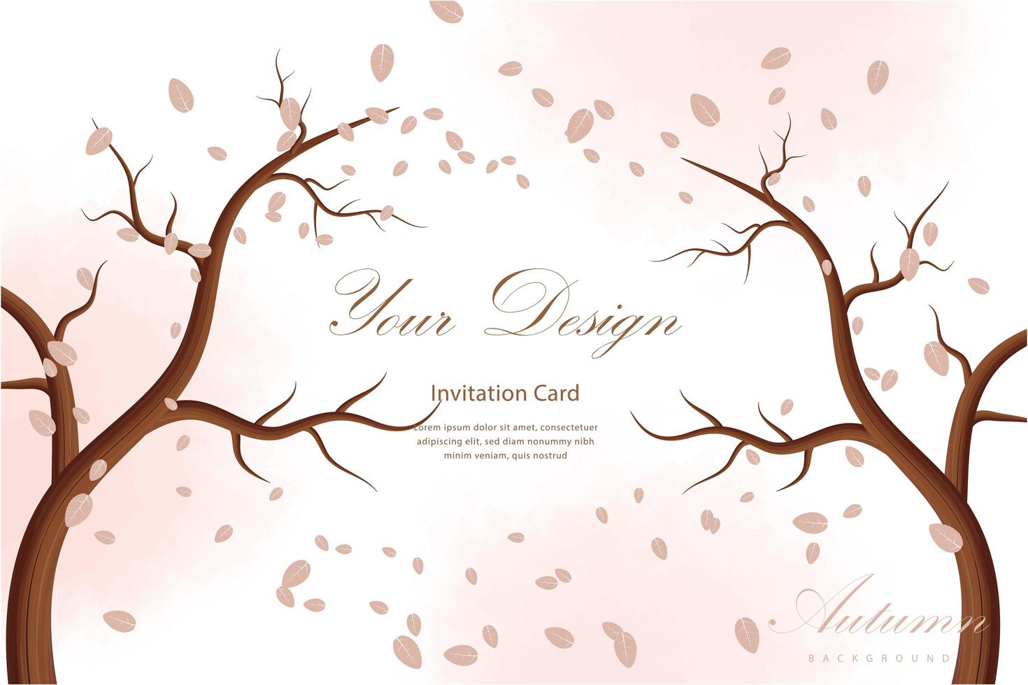 Autumn watercolor background with trees vector