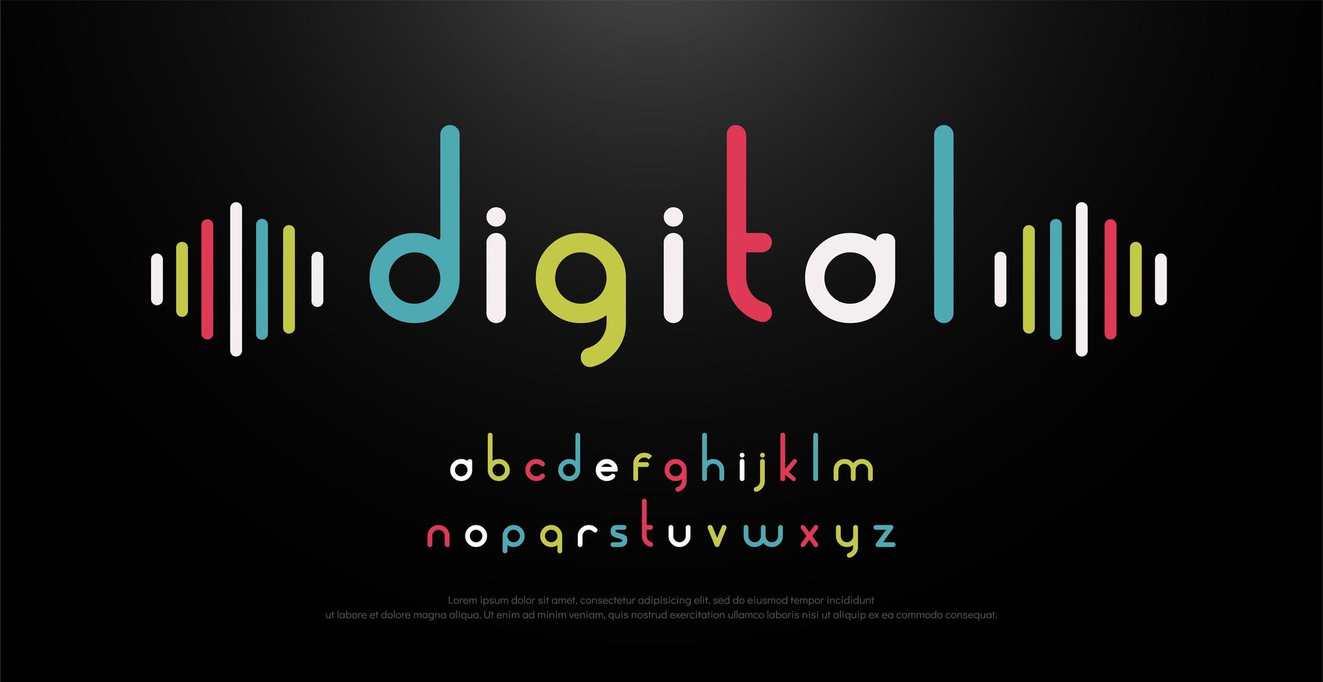 Digital Music Colorful Alphabet vector