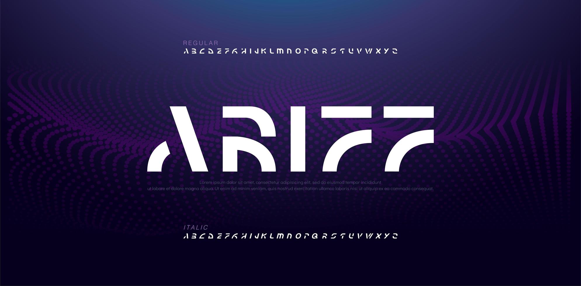 Electronic future creative font vector