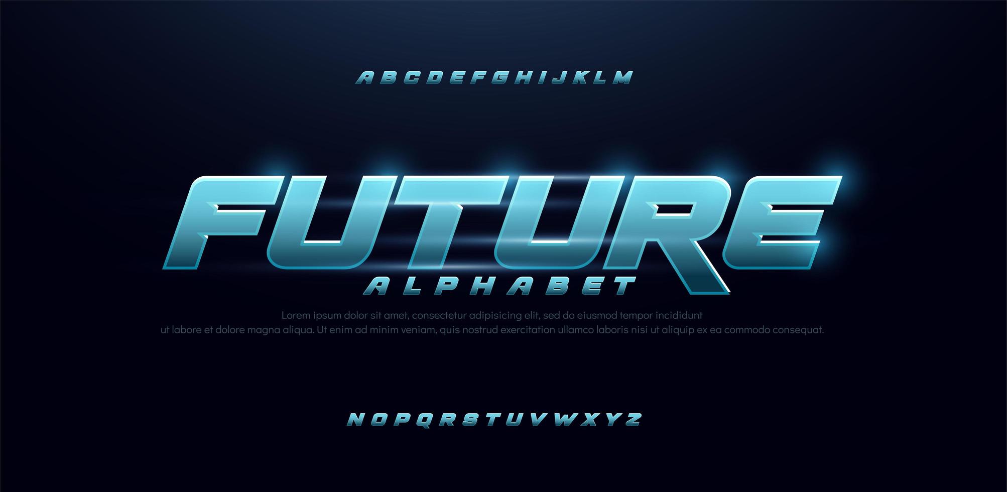 Sport future blue glow modern font vector