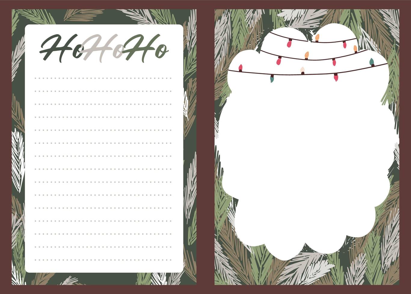 Christmas holiday sticker, journal, notes set vector