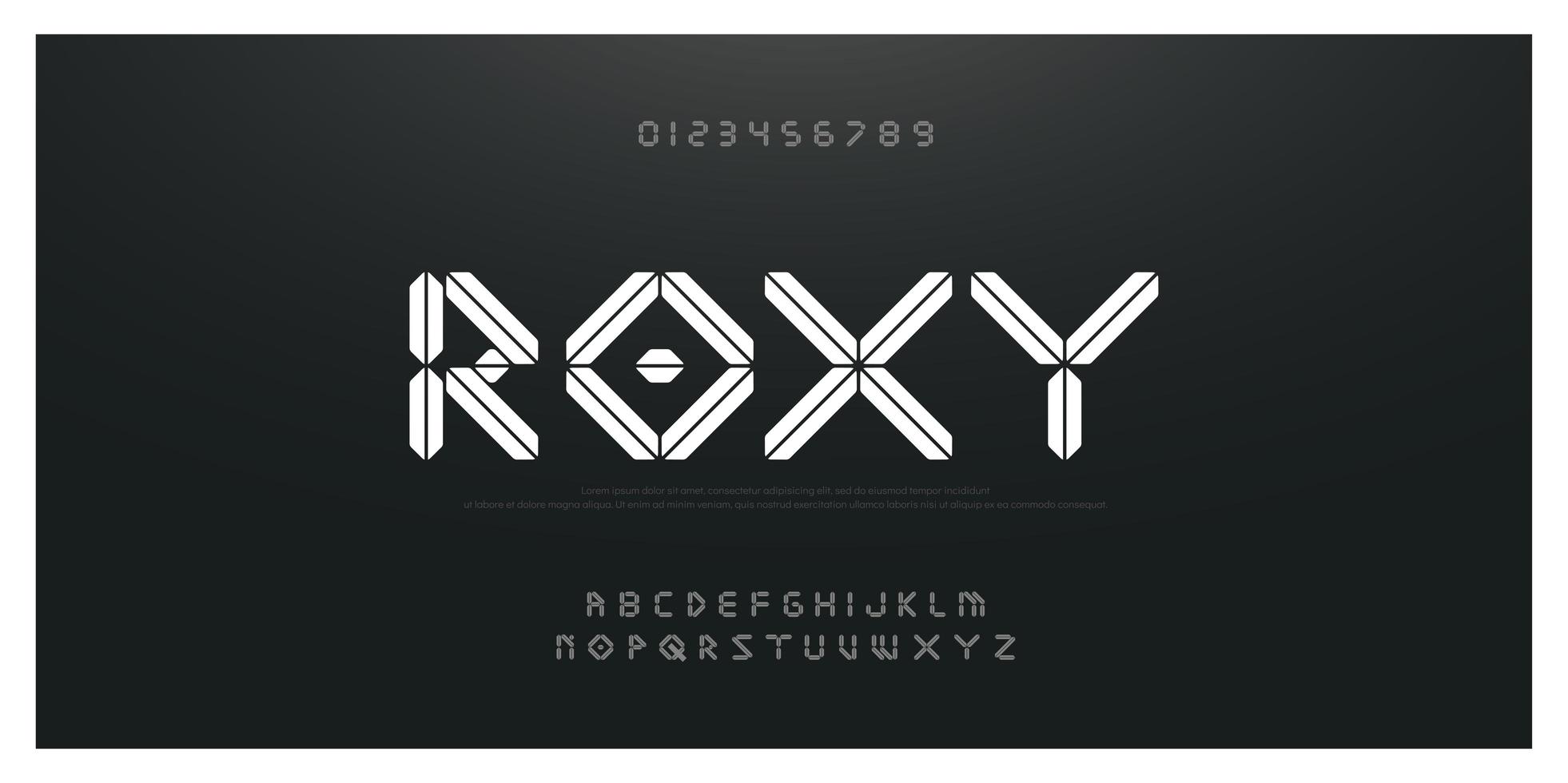 Abstract techno and fashion font vector