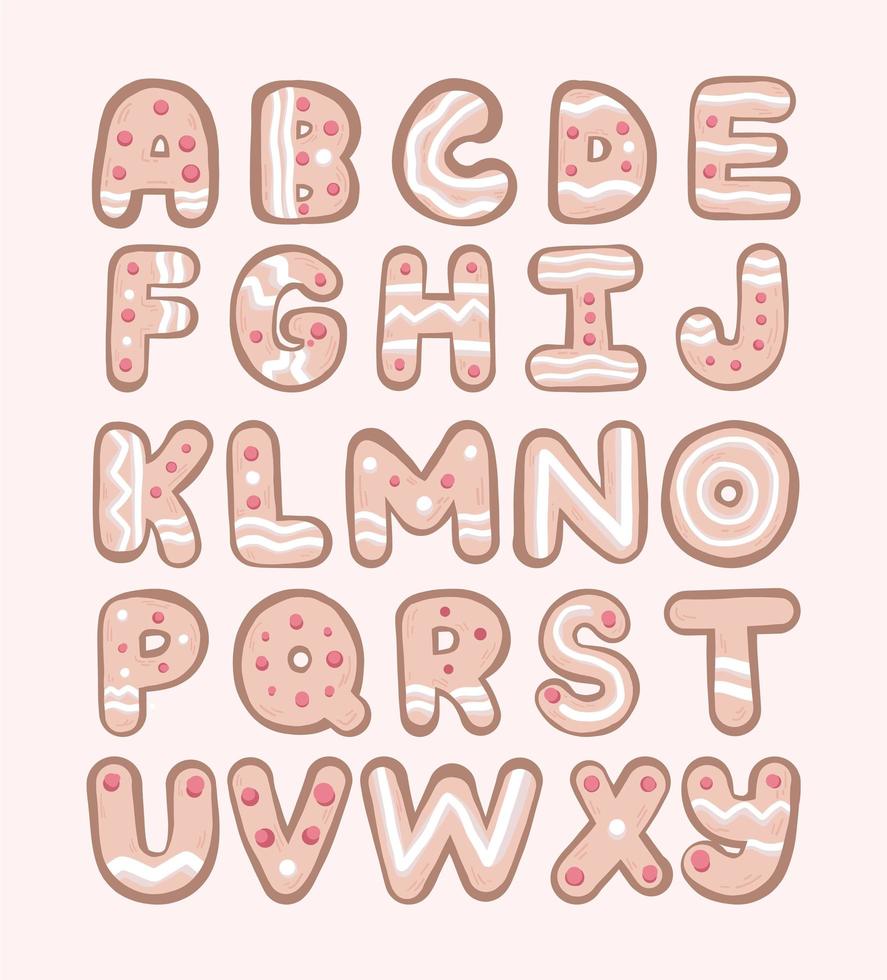 Cute Christmas alphabet vector