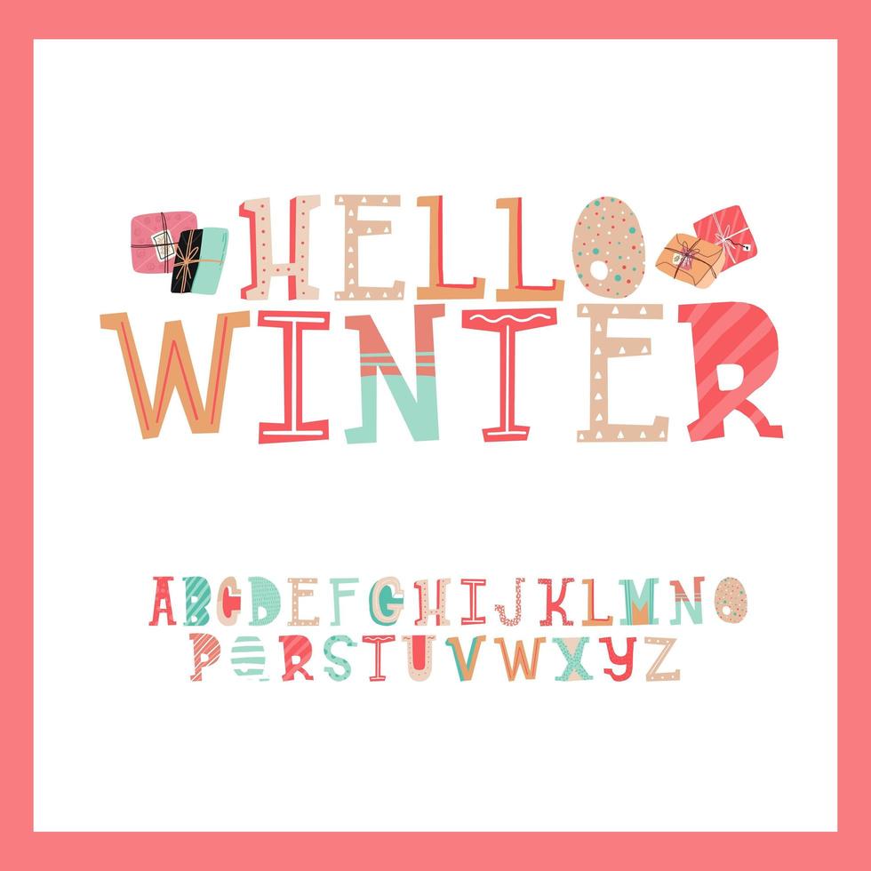 Cute Christmas alphabet vector