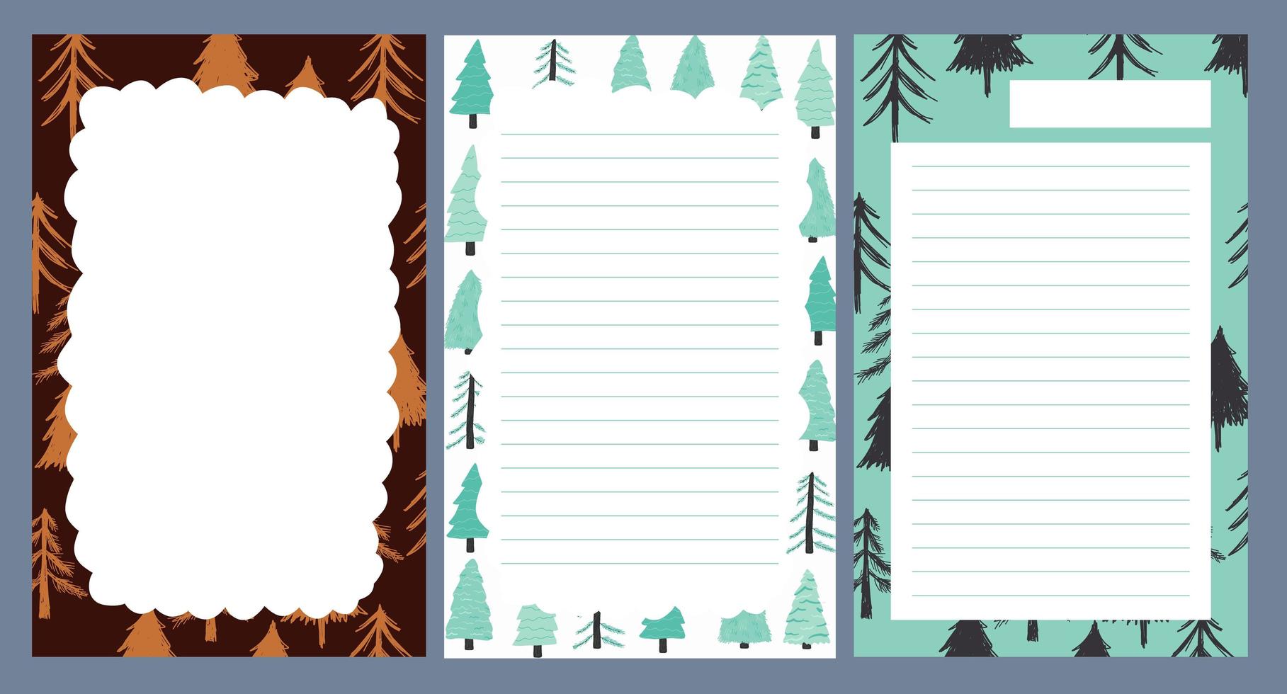 Christmas holiday sticker, journal, notes set vector