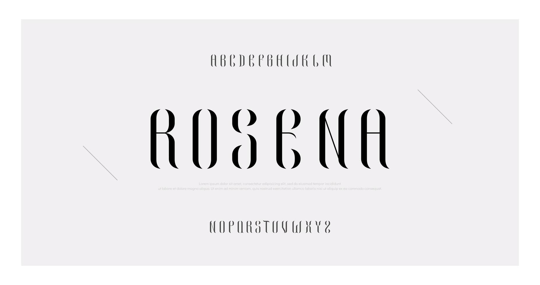 Elegant minimal fashion uppercase alphabet vector