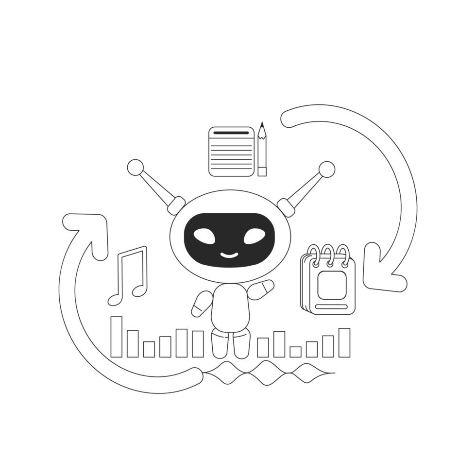 Personal smart assistant bot vector