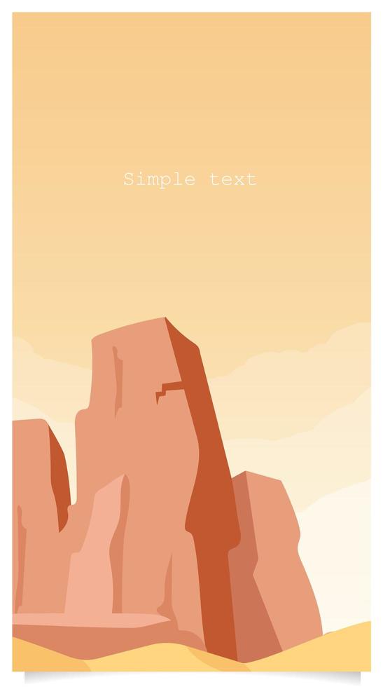 Canyon flat with text space vector