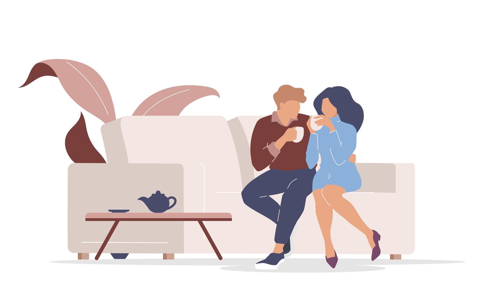 Couple on date vector