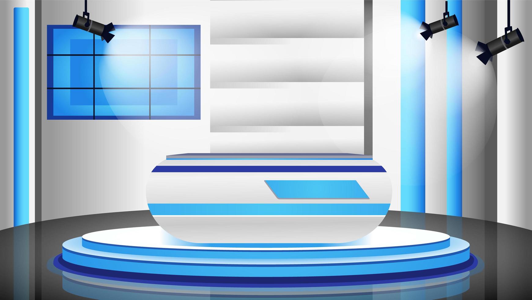 Empty news studio vector