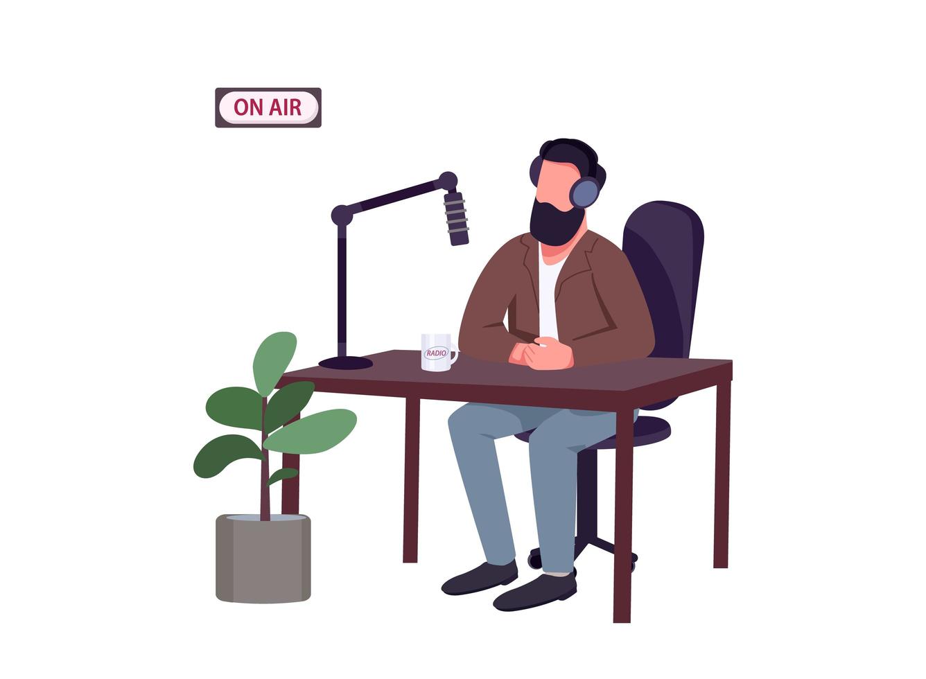 Radio show host vector
