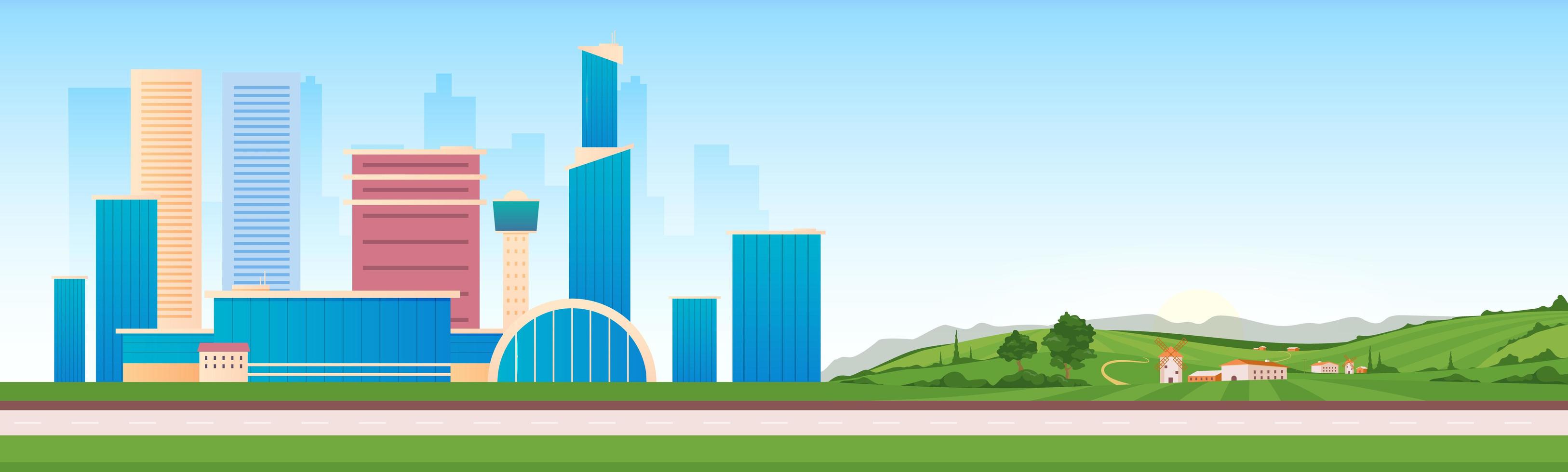 Urban and rural areas vector