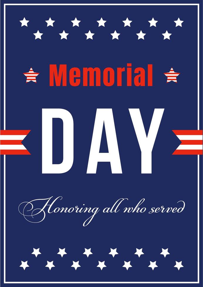 National american Memorial Day poster vector