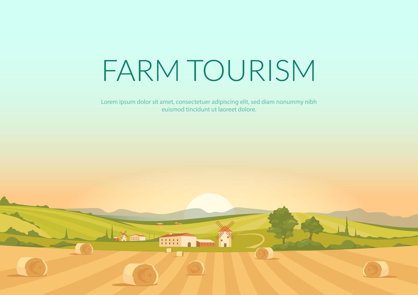 Farm tourism poster vector